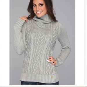 Carhartt Gray Cable Knit Turtleneck Sweater